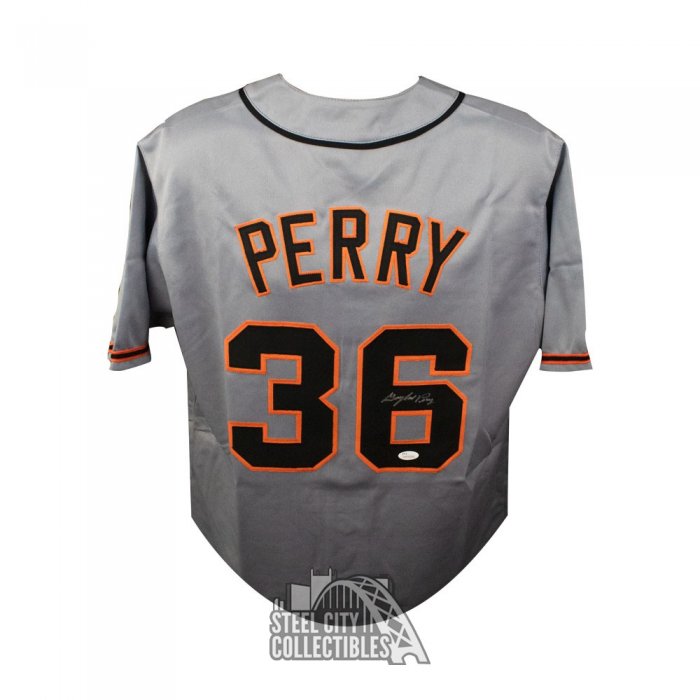 Gaylord Perry HOF 91 Autographed San Francisco Custom Orange Baseball Jersey  - JSA COA