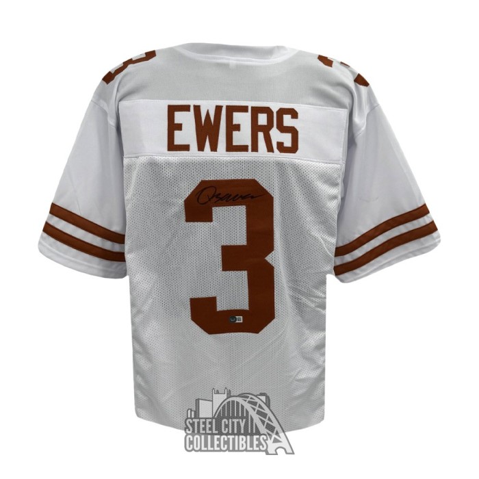 Quinn Ewers Autographed Texas Custom White Football Jersey - BAS ...