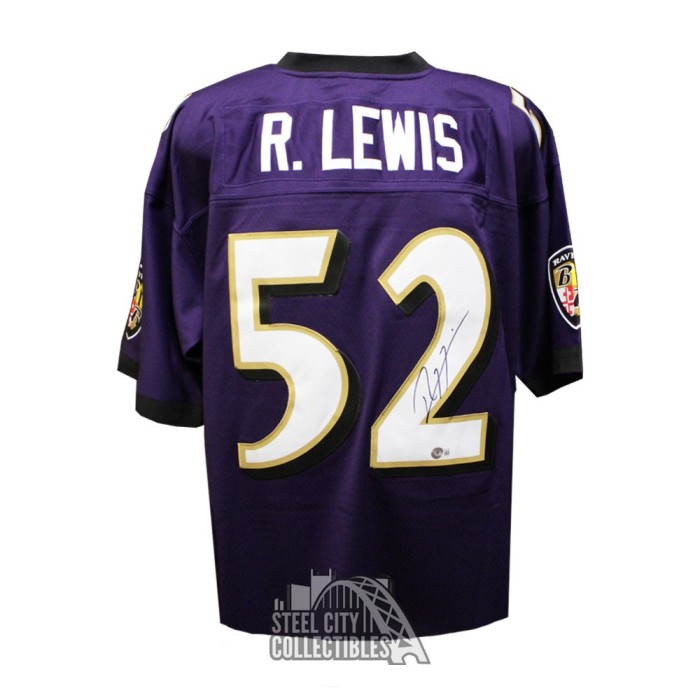 Ray Lewis Autographed Baltimore Custom Purple Football Jersey - PSA/DNA COA