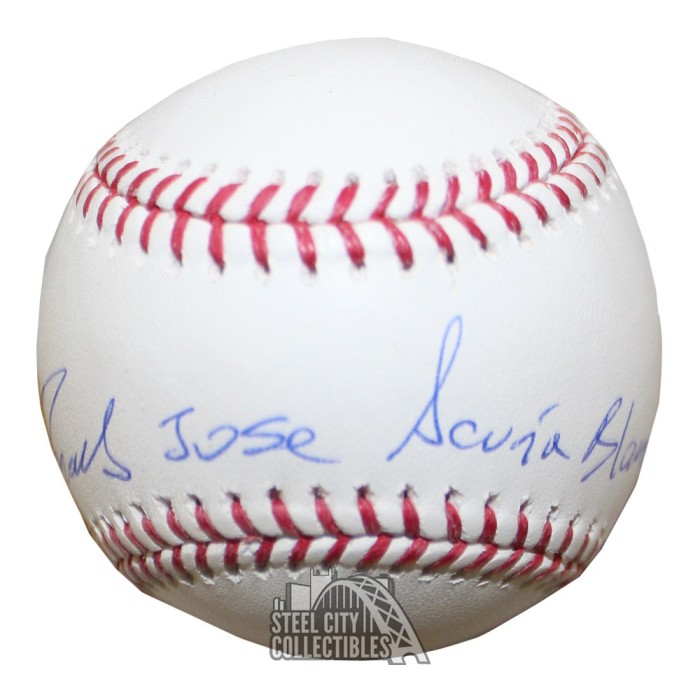 Ronald Acuna Jr Autographed 16x20 Baseball Photo - JSA (Black Background  Rounding Bases)