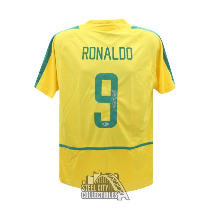 Ronaldo Nazario Signed Brazil Authentic Yellow Soccer Jersey