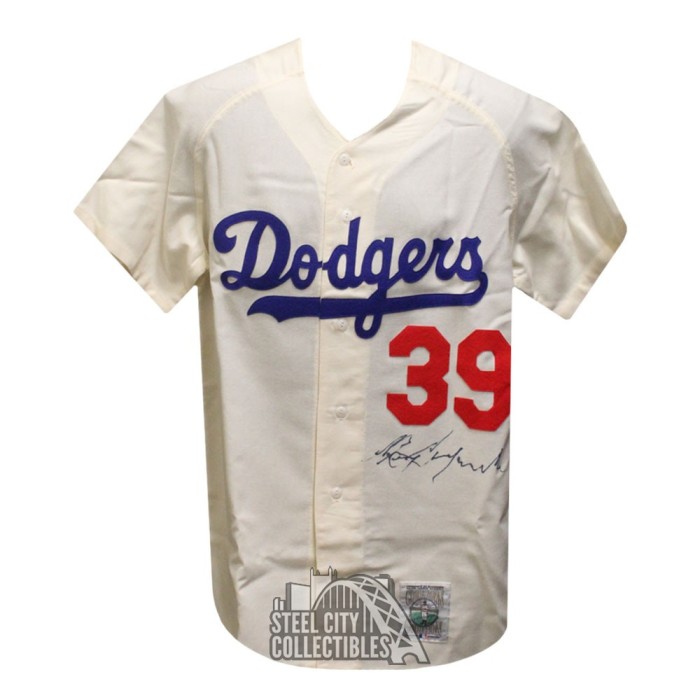 Roy Campanella Signed Brooklyn Dodgers Authentic Game Model Jersey With JSA  COA 