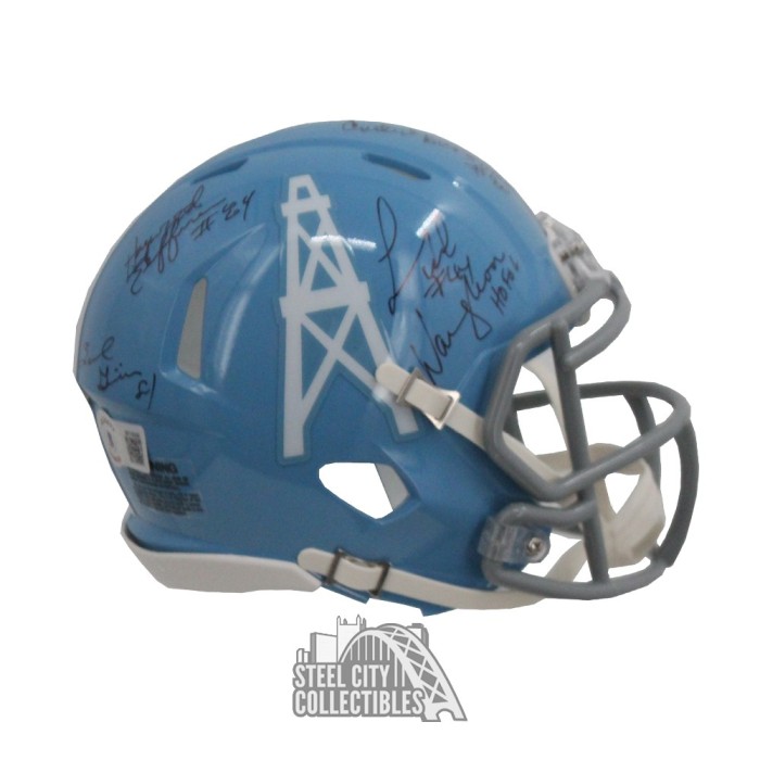 Run N Shoot Autographed Houston Oilers Full-Size Football Helmet - BAS (Red  Facemask)