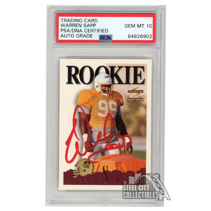 191 Warren Sapp RC - 1995 Metal Football Cards (Star) Graded BGS Auto