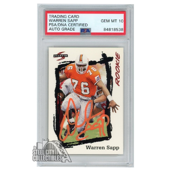 Warren Sapp 1995 Upper Deck Autograph Rookie Card #12 PSA/DNA (Orange)