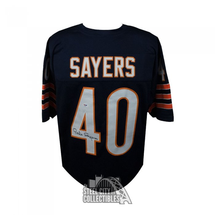 Gale Sayers Signed Navy Custom Football Jersey (PSA/DNA)