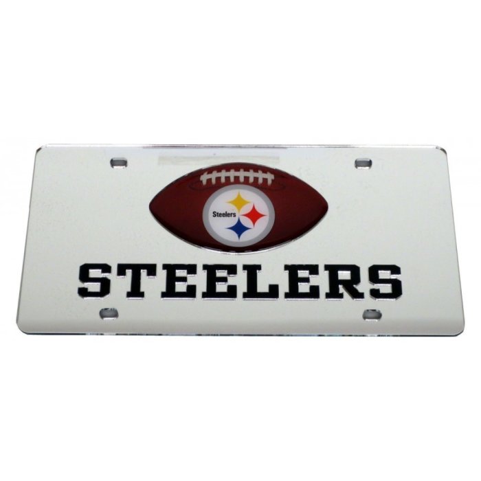 Pittsburgh Steelers NFL Mirrored Acrylic License Plate 
