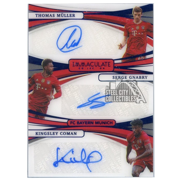 Thomas Muller, Serge Gnabry, Kingsley Coman 2021 Panini Immaculate ...