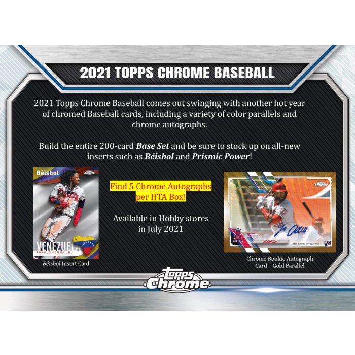 2021 Topps Chrome Baseball HTA Jumbo Hobby 8Box Case Steel City