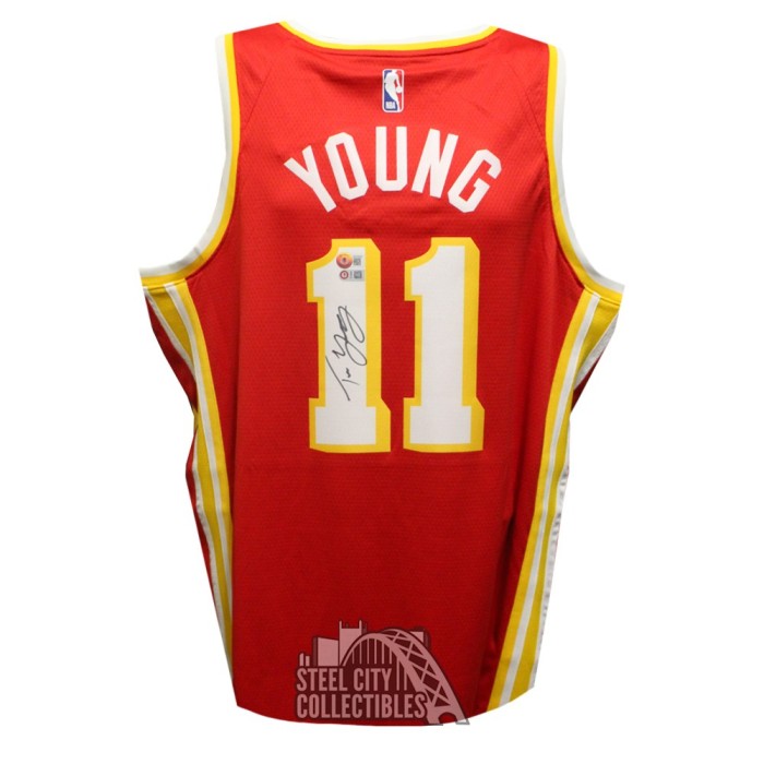 Trae Young Autographed Atlanta Black Swingman Basketball Jersey - BAS