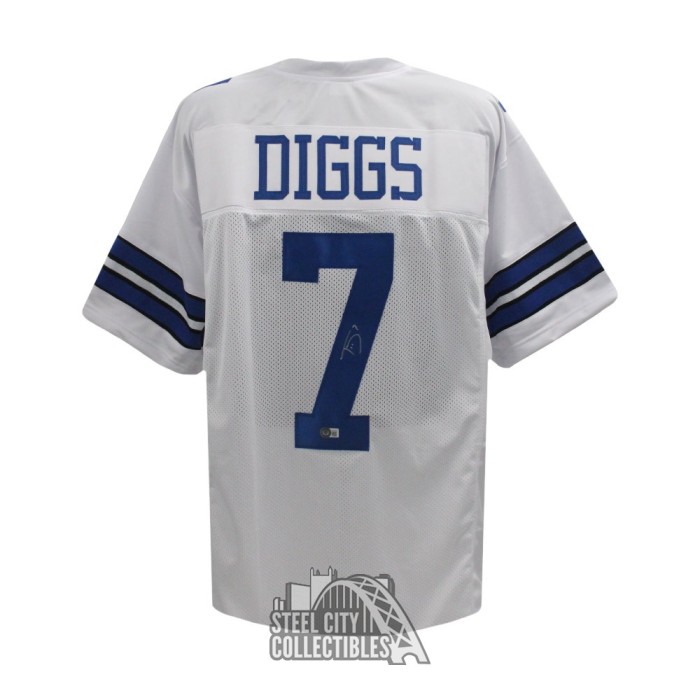 Trevon Diggs Autographed Dallas (Navy Blue #7) Custom Jersey - BAS