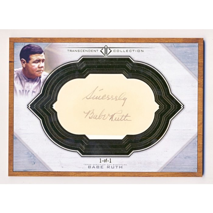 Babe Ruth 2017 Topps Transcendent Oversized Cut Signature Autograph 1/1 ...