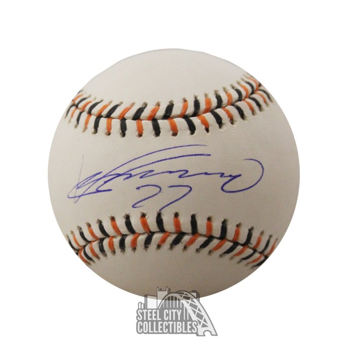 Vladimir Guerrero Autographed Texas Mitchell & Ness Blue Baseball Jersey - BAS (XL)