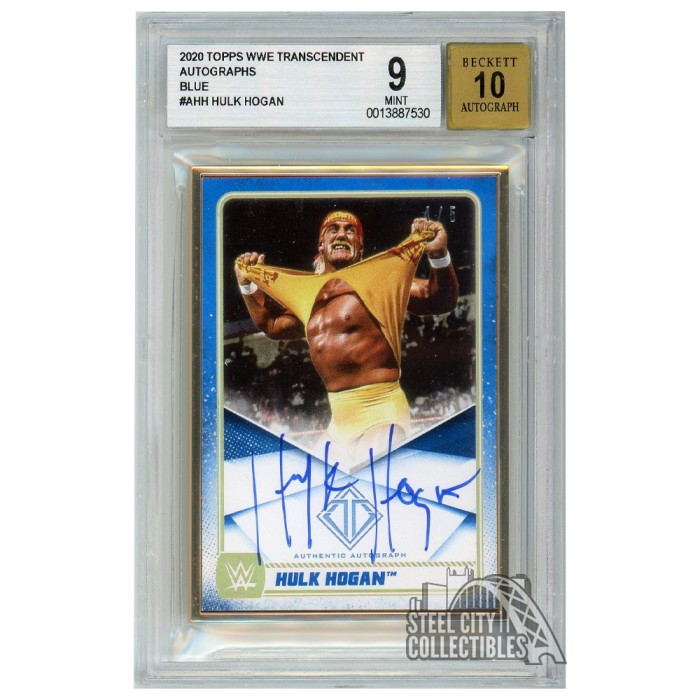 Hulk Hogan 2020 Topps Transcendent Wwe Blue Autograph Card 4 5 Bgs 9 