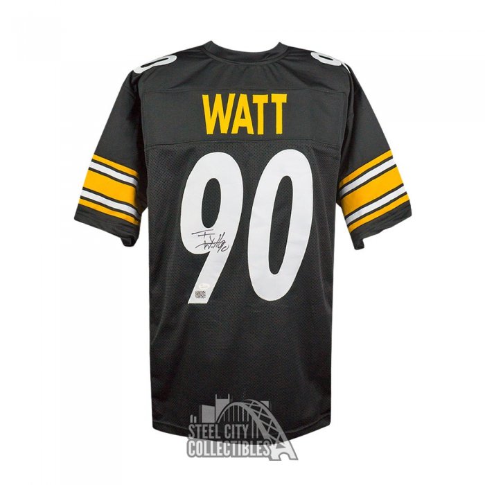 T.J. Watt Autographed Pittsburgh White Custom Football Jersey - PSA/DNA COA