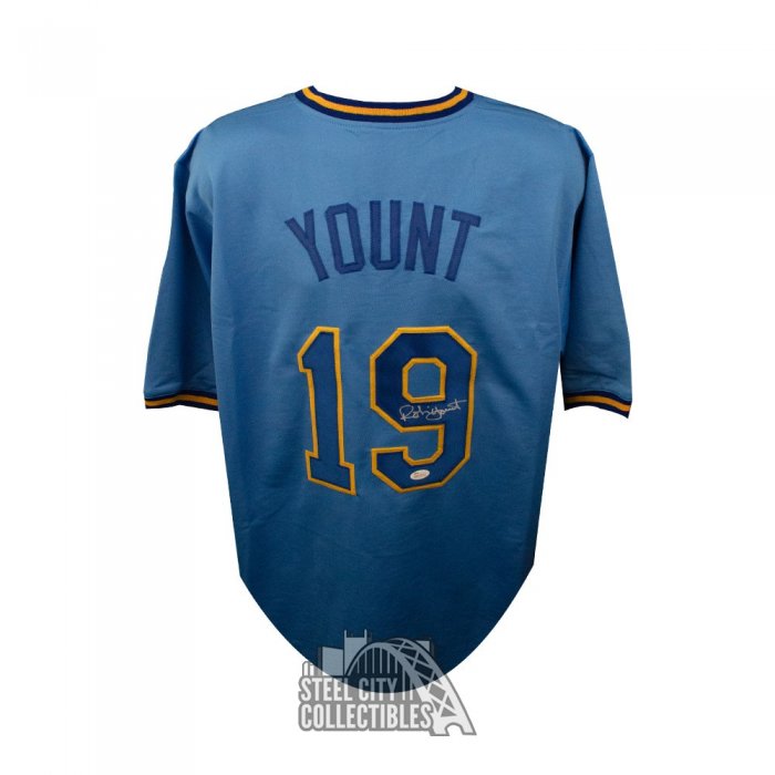 Robin Yount Autographed Milwaukee Brewers Throwback Jersey (JSA)