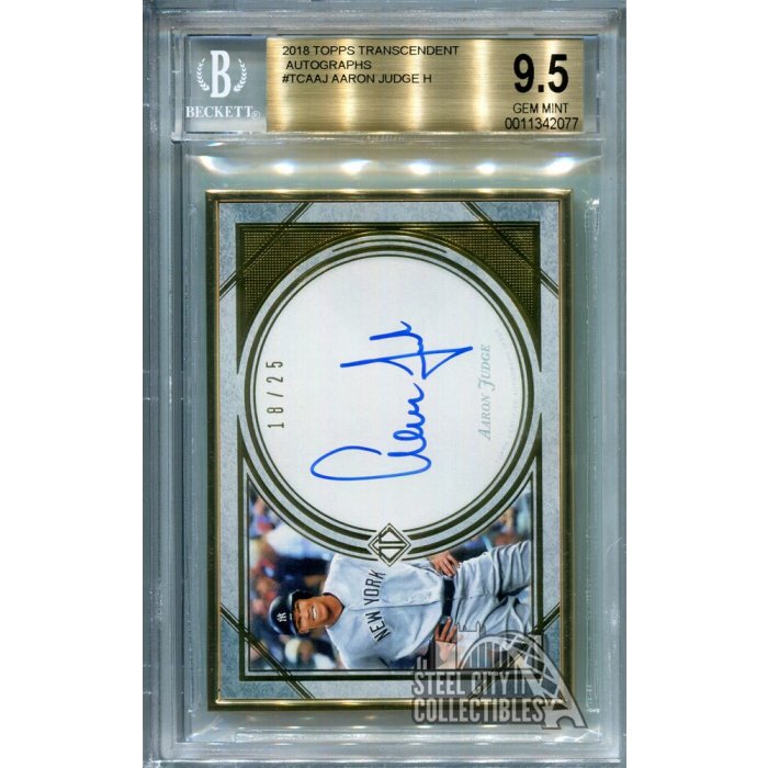 Aaron Judge 2018 Topps Transcendent Baseball Autograph Card TCA-AJ 21/25  BGS 9.5