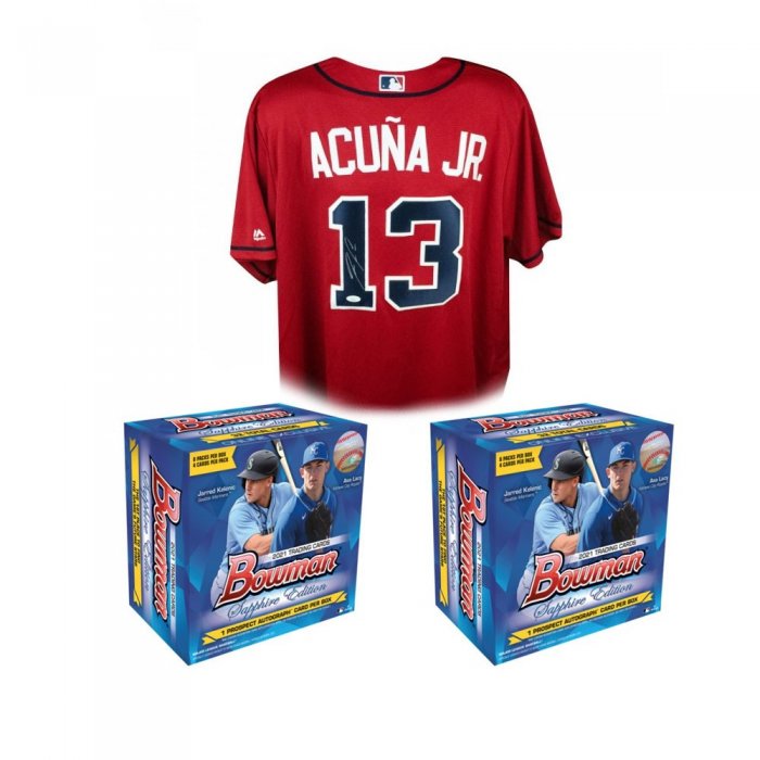 2021 Bowman Sterling Baseball Hobby Box Random Division Group Break - Prize  - Ronald Acuna Jr Autographed Atlanta Braves Red Majestic Baseball Jersey -  JSA COA #10 - CHRIS