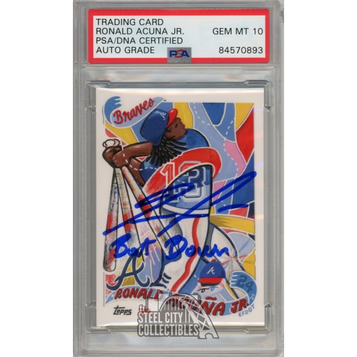 Ronald Acuna Jr. Signed 2022 Topps Project 70 #695 Auto PSA Auth