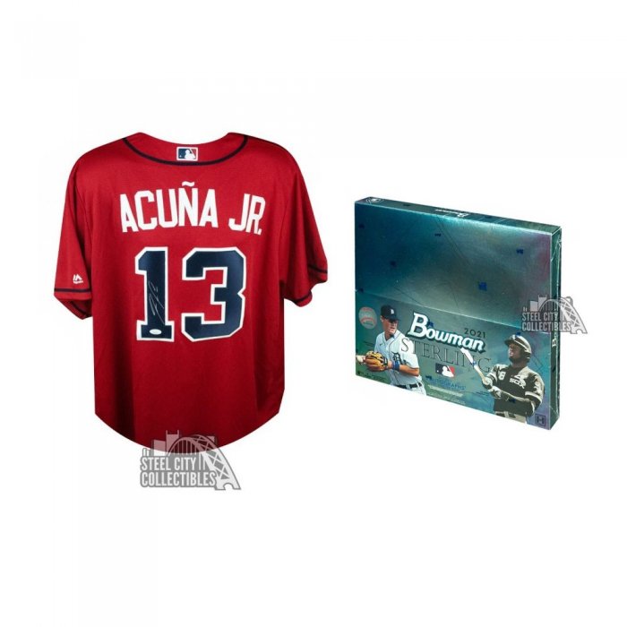 2021 Topps Bowman Baseball Sapphire Edition 2-Box Random Division Group  Break - Prize - Ronald Acuna Jr Autographed Atlanta Braves Red Majestic  Baseball Jersey - JSA COA #1 - Chris