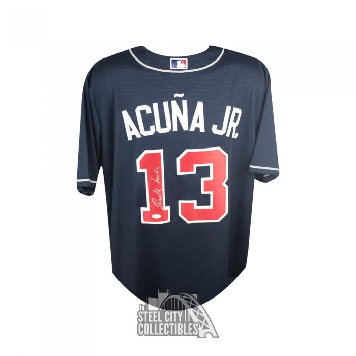 Ronald Acuna Jr Autographed Atlanta Braves Replica Full-Size Batting Helmet  - JSA COA (Full Name)