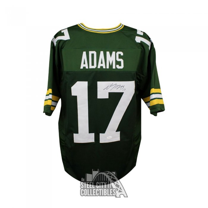 Davante Adams Autographed Green Bay Custom Green Football Jersey - JSA ...