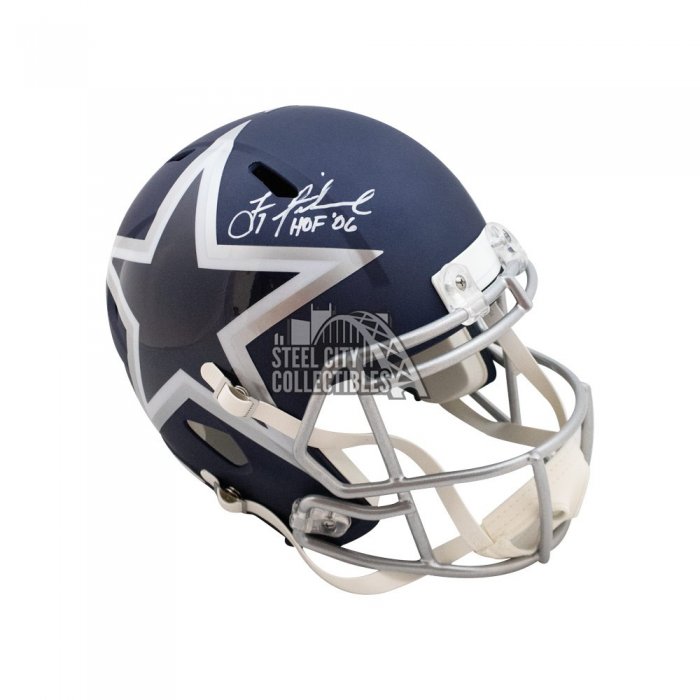 Troy Aikman Autographed Dallas Cowboys Chrome Mini Football Helmet - BAS COA