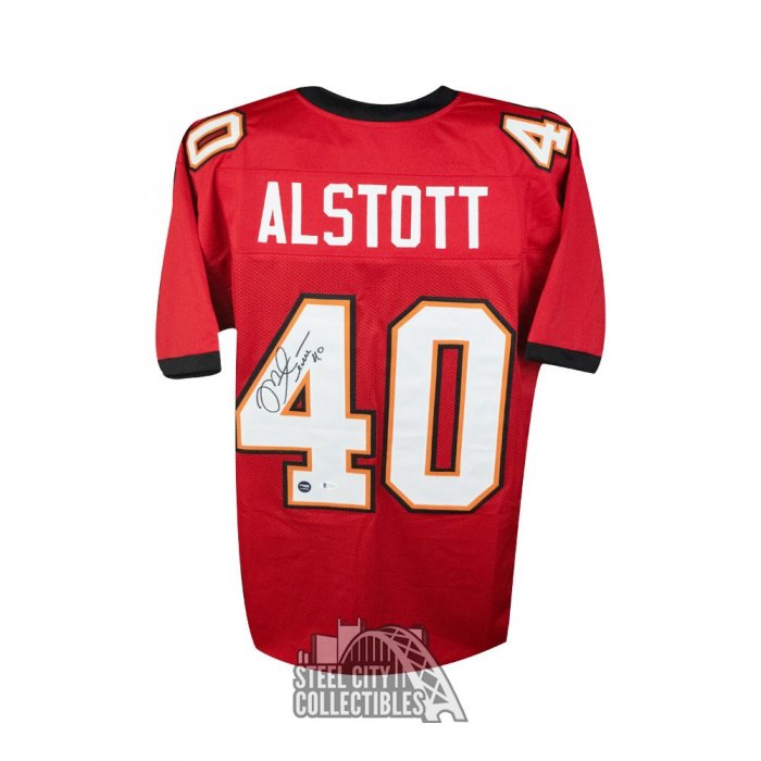 Mike Alstott Autographed Tampa Bay Custom Orange Football Jersey - BAS COA