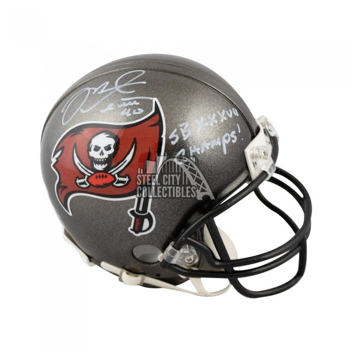 Mike Alstott SB Champs A Train Autographed Buccaneers Lunar Eclipse  Authentic Full-Size Football Helmet - BAS (Red Ink)