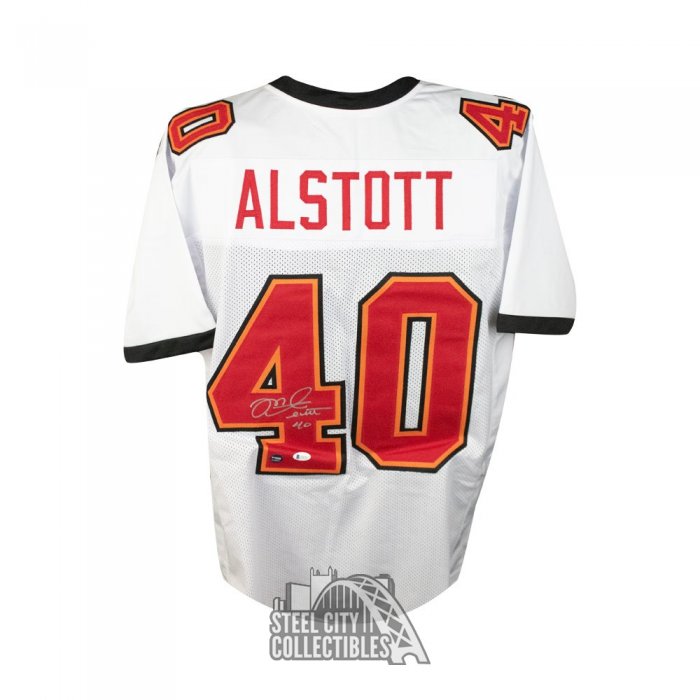 Mike Alstott Autographed Tampa Bay Custom Orange Football Jersey - BAS COA