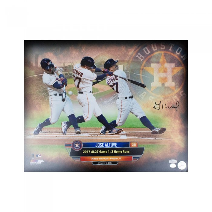 Jose Altuve Autographed Houston Navy Custom Baseball Jersey - JSA