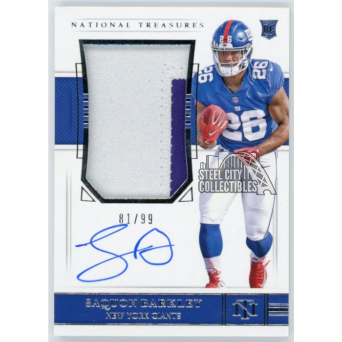 Saquon Barkley 2018 Panini National Treasures Rookie Patch Autograph RPA  81/99