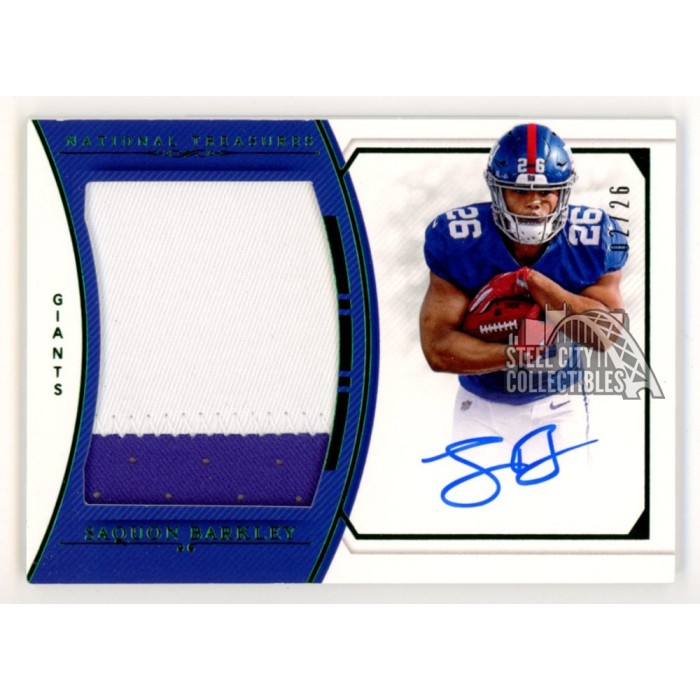 Saquon Barkley 2018 Limited Rookie Two Color Patch Auto On Card / popular 25 Color Match