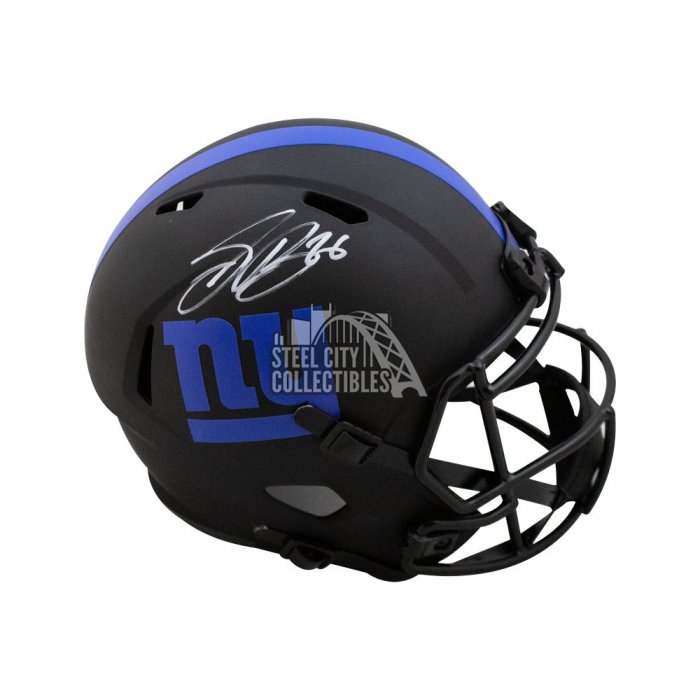 Saquon Barkley Autographed New York Giants AMP Mini Football Helmet - BAS  COA