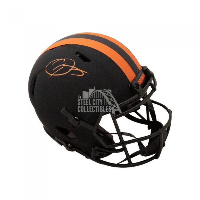 Baker Mayfield Signed Browns Matte Black Speed Mini Helmet (Beckett)