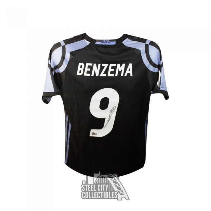 Press Pass Collectibles Real Madrid Karim Benzema Authentic Signed Purple Adidas Jersey Autographed BAS