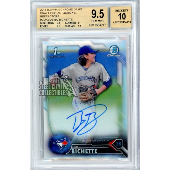 2016 Bowman Chrome Draft Pick Autographs Gold Wave Refractor #BOB Bo  Bichette Signed Rookie Card (#14/50) - BGS MINT 9/BGS 10 on Goldin Auctions