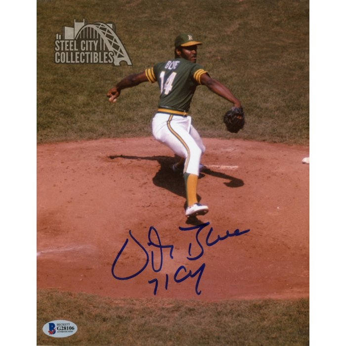 Vida Blue Signed Custom MVP 71 Inscription Oakland Yellow Baseball Jer –  Golden Autographs
