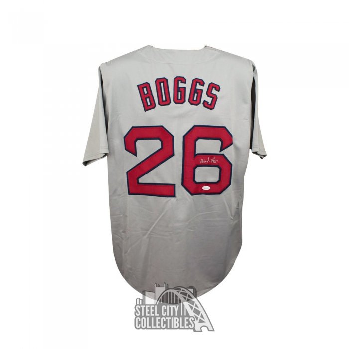 Wade Boggs Autographed Boston Pro Style Baseball Jersey White (JSA)