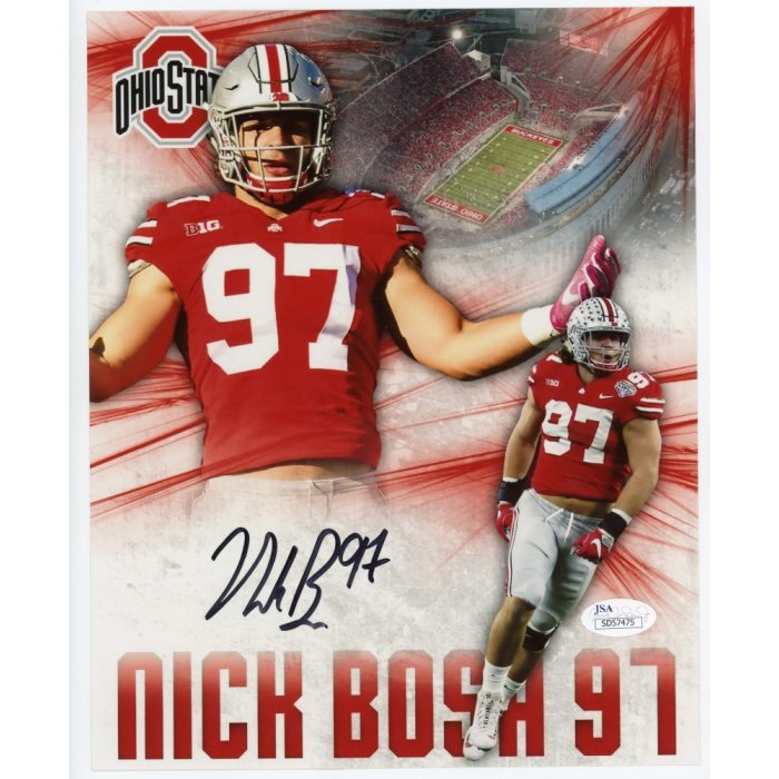 NICK BOSA 49ERS SIGNED CUSTOM STITCHED RED JERSEY JSA COA OHIO STATE