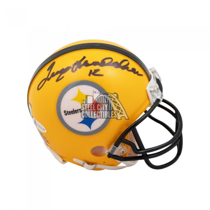 Terry Bradshaw Autographed Pittsburgh Steelers Camo Mini Football Helmet -  BAS COA