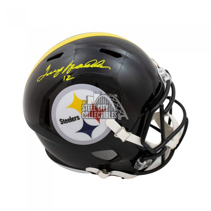 Terry Bradshaw Autographed Pittsburgh Steelers Camo Mini Football Helmet -  BAS COA