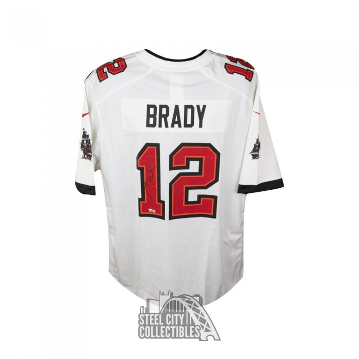 Tom Brady Autographed New England Patriots Nike White Football Jersey -  Fanatics LOA