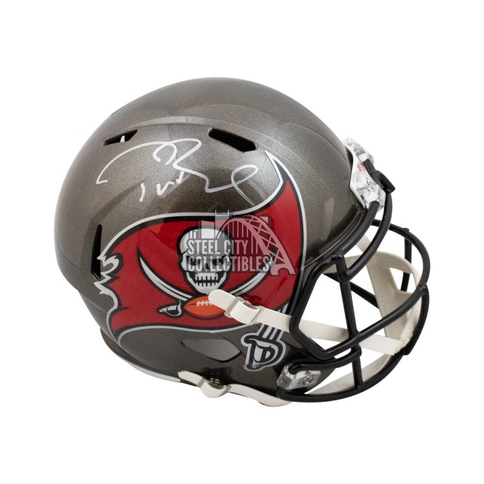 Tom Brady Autographed Tampa Bay Buccaneers Replica Speed Mini Helmet  Fanatics Stock #193987