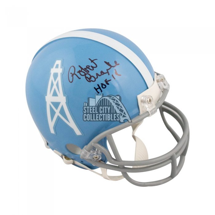 Robert Brazile Dr. Doom Houston Oilers Hof Signed Mini Helmet Jsa A