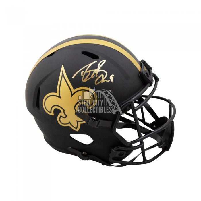 Drew Brees Autographed New Orleans Saints Lunar Eclipse Replica Full-Size  Football Helmet - BAS COA