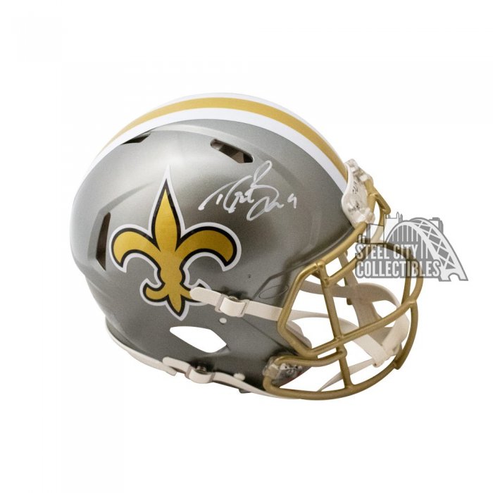 Drew Brees Autographed New Orleans Saints Lunar Eclipse Replica Full-Size  Football Helmet - BAS COA