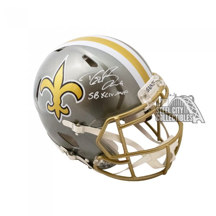 Drew Brees signed FS Pro Authentic Saints Helmet autograph Steiner COA MVP  ? - Cardboard Memories