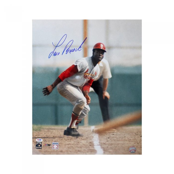 Lou Brock 1998 All-Star Fanfest Red Autographed Card #2 - PSA/DNA