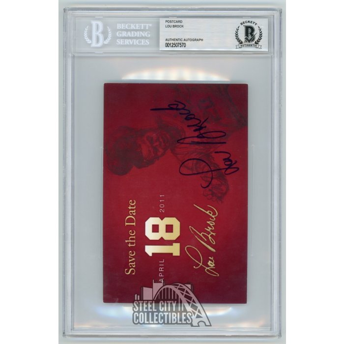 Lou Brock 1998 All-Star Fanfest Red Autographed Card #2 - PSA/DNA